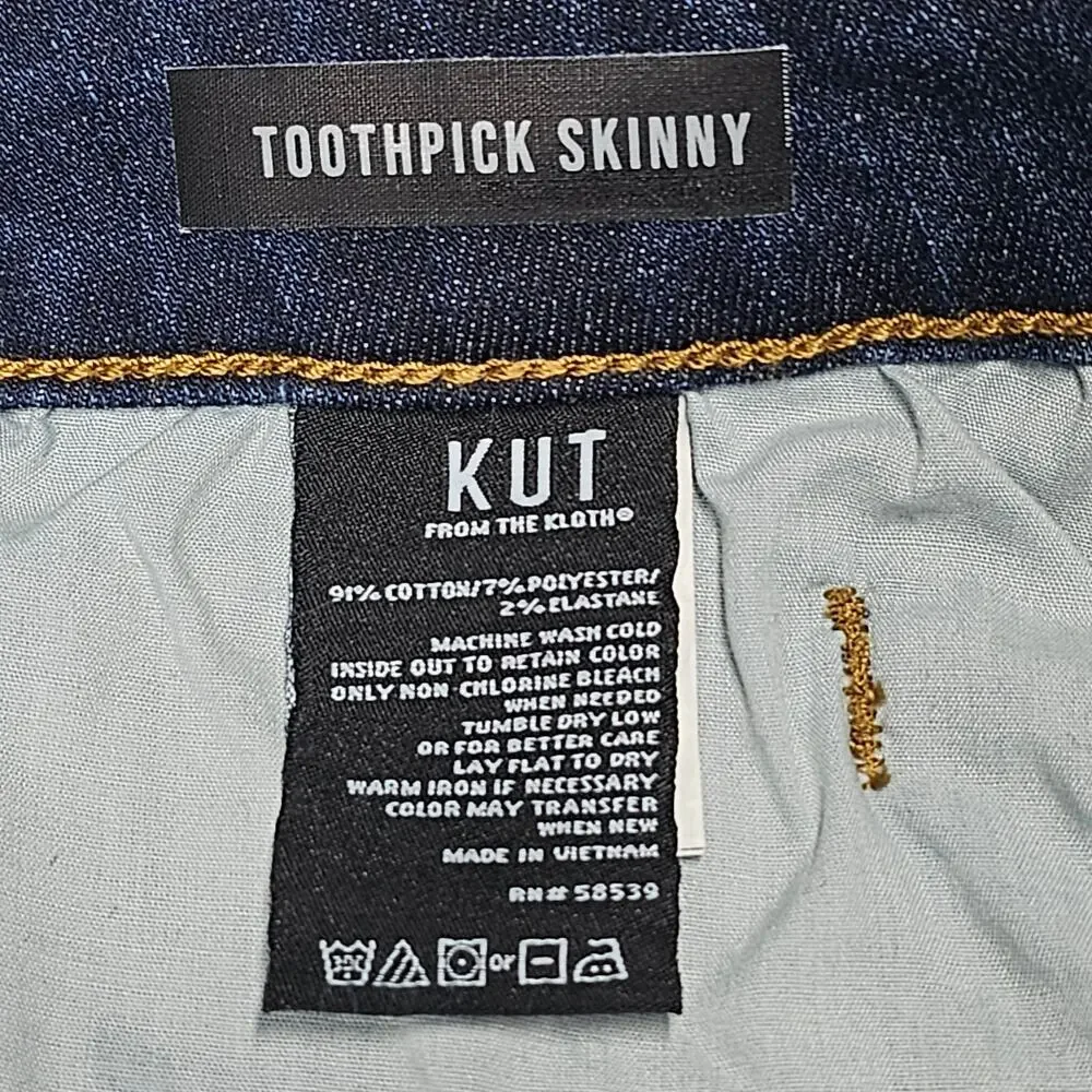 Kut From The Kloth Mia Toothpick Skinny Jeans NWT Size 16